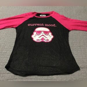 STAR WARS Storm Trooper Long Sleeve Raglan T-Shirt-Girls NWOT